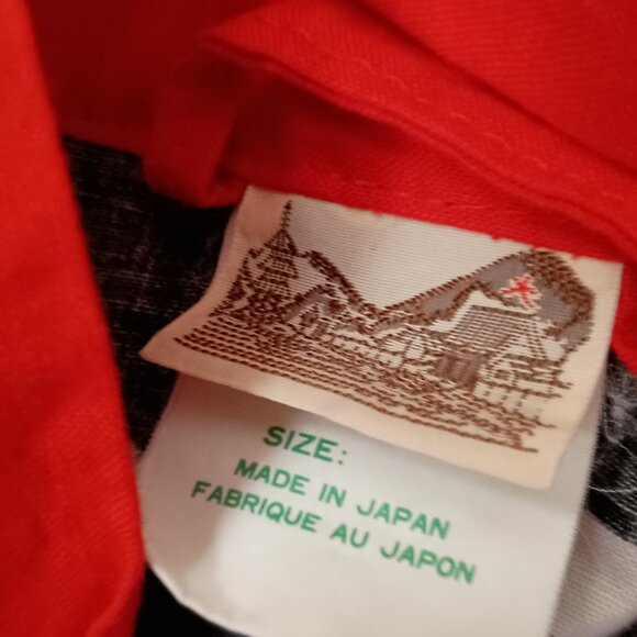 Yukuta men Short Kimono Robe 100% Cotton Red White Black Made in Japan Medium L - Picture 6 of 7